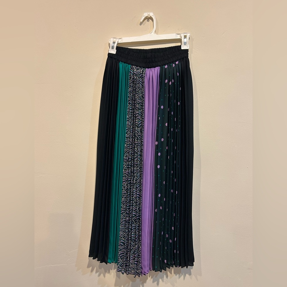 NWOT Kate Spade New York Pop Dots Pleated Midi Skirt Mixed-Print